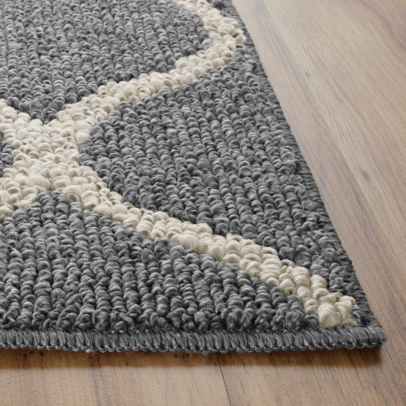 Maples Rugs Rebecca Contemporary Runner Rug Non Slip Hallway Entry Carpet [Made in USA], 1'9" x 5', Grey/White - Image 5